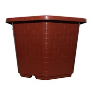 Set of 5 Hexagonal Red Flower Pots FA380, genuine company product, Width 26x19