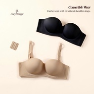[cozylounge] PLUS Strapless Bra | Soft Wired + W Jelly Support | Black Technology Anti Slip | FREE E