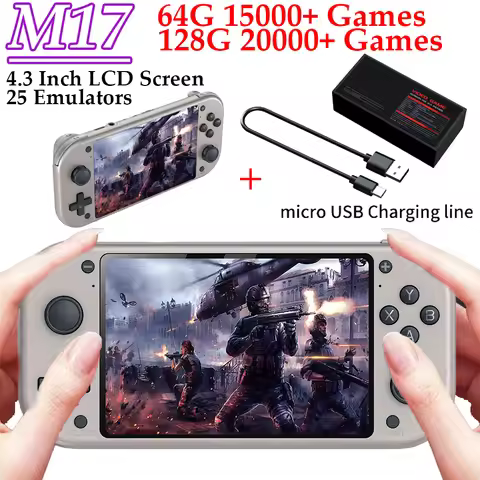 M17 Retro Game Portable Game Console 4.3 Inch 480*272 LCD Screen Mini Handheld Video Game Console Bu