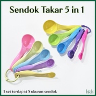 5 in 1 Measuring Spoon Spice Seasoning Plastic Measuring Spoon Gram Size Milli Tea