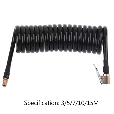 10/16/23/49 Feet (3/5/7/10/15m) PU Heavy-duty Recoil Garden Hose with Quick Air Chuck & 0.305"x32TPI