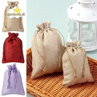 HIGHVIEWLS Drawstring Pouch Linen Hessian Burlap  Candy Organizer