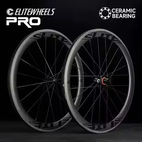 ELITEWHEELS PRO 700c Road Carbon Wheels Clincher Tubeless For Cycling Wheelset Racing Wheels Ceramic