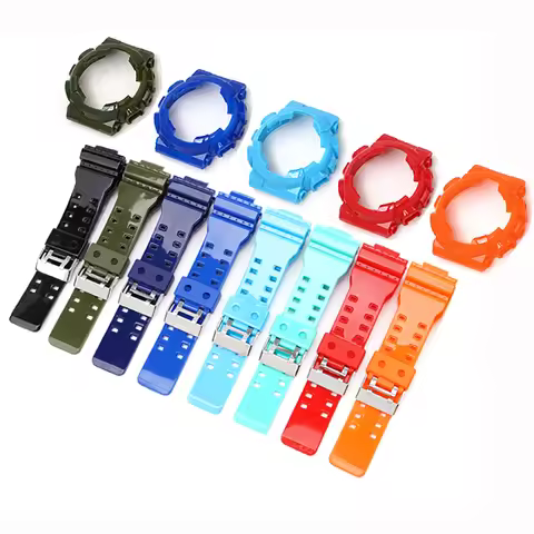 Resin Watch Strap Case for Casio G-SHOCK GA-110 GD120 GD-100 GLS100 Glossy Sport Waterproof TPU Men 