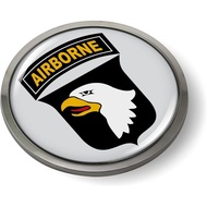 U.S. Army 101st Ariborne Division (Air Assault) 3D Domed CAR Emblem Badge Sticker Chrome Metal Bezel