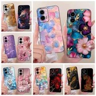 For Motorola Moto G24 Power Case Luxury Flowers Painted Cover Soft Silicone Case For Motorola G34 G 