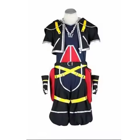 Anime Kingdom Hearts Cosplay - Kingdom Hearts 2 Sora cosplay costume with necklace 11