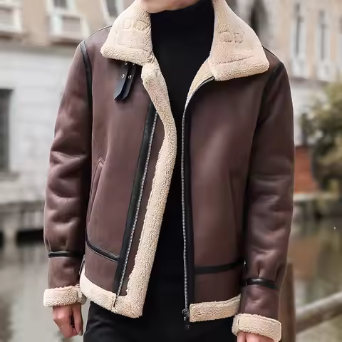 Large Size Men's PU Leather Jacket Men Loose Motor Hiking PU Leather Jacket Fleece Waterproof Windpr