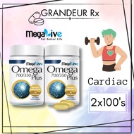 Megalive Omega 700/350 Plus High Strength Fish Oil EPA DHA No Fishy Smell Once A Day Dose [100s]