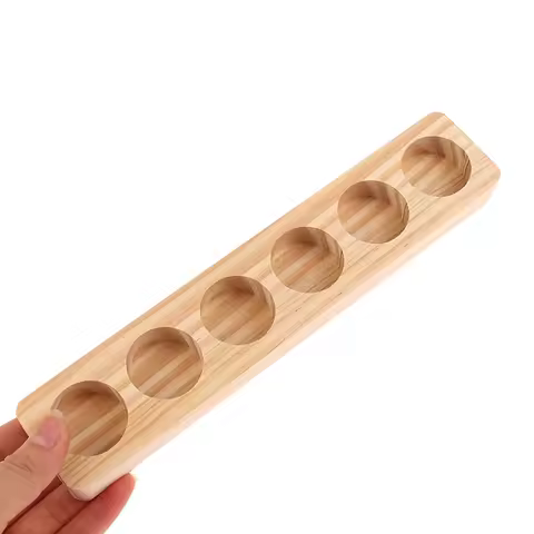 1Pc Wooden 6-Hole Essential Oil Display Stand Essential Oils Bottle Holder Essential Oil Storage Rac