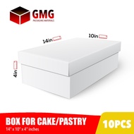 White Cake Pastry Box 14 x 10 x 4 inches (10sets)