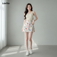 Lovito Skirt Boho Zip Musim Bunga/Panas untuk Wanita L164ED333