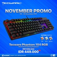 Tecware Phantom 104 Keys - Backlit Mechanical Full Size Keyboard-Blue