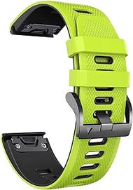 GANYUU Watchband For Garmin Fenix 7 7X 6 7X 3HR 935 Enduro Silicone Band Fenix6 Fenix5 Watch Easyfit Wrist Strap 22/26mm Correa (Color : Green, Size : 26mm Garmin Enduro)
