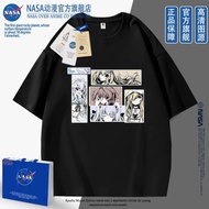 NASA Anime Co-Branded Nine Items Peripheral Round Neck Short-Sleeved Summer Clothes Men Women 9nine 