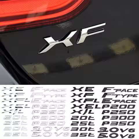 Letter Emblem Chrome ABS P250 P350 3.0 5.0 V6 V8 20T 25T 30T 35T for Jaguar XE XF F-TYPE F-PACE E-PA