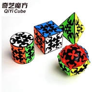 Qiyi Gear Cube Speed Cube 3x3 Gear Cube Gear Pyraminx Cylindrical Gear Cube and Gear Ball 3x3x3 Magi
