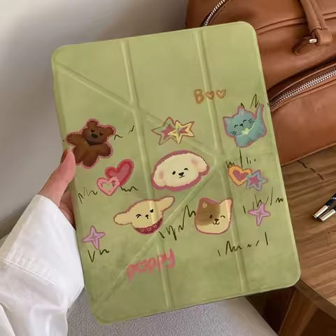 Animal Party 3+Y Folded Case for Samsung Tab S7 S8 S9 11 Samsung S7 S10 S9 12.4 Tab A11 A9 8.7" Plus
