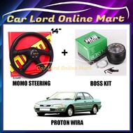 PROTON WIRA 14'' MOMO STEERING PVC HIGH QUALITY + BOSSKIT SET