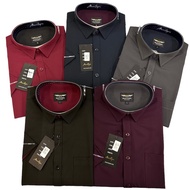 (L-9XL) Baju Kemeja Lelaki Pendek /Big Size Short Sleeve Normal Cutting /Office Casual Elastic Wear 