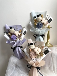 畢業花束III 三色/乾燥花束/畢業花束/滿天星乾燥花/木棉花乾燥花