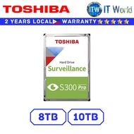 Itw | Toshiba Hard Drive HDD S300 Pro Surveillance 3.5" SATA 6Gbit/s Internal (8TB | 10TB)