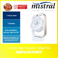 Mistral MHV600RT 6 Inch High Velocity Table Fan With Remote Control WITH 1 YEAR WARRANTY