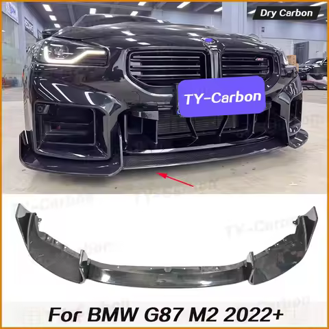 Dry Carbon Fiber Car Front Bumper Lip Splitter Spoiler Diffuser Guard Cover For BMW 2 Series M2 G87 