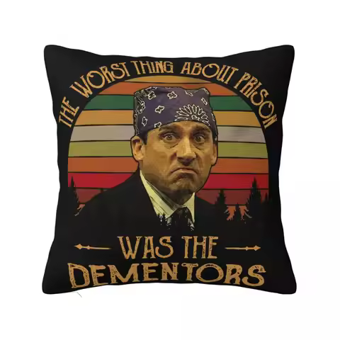 The Worst Thing About Prison Was The Dementors Vintage Retro Prison Mike The Office Tv Pillow Case