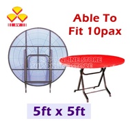 [ 5feet x 5feet ] 3V Plastic Round Fordable Table / Study Table / Restaurant Furniture / Meja Lipat