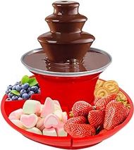 Chocolate Fondue Fountain Machine for Candy Butter Cheese (RED)