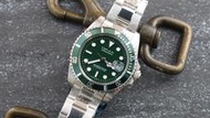 OMAX歐馬仕尚勞利仕名款綠水鬼submarine造型全不鏽鋼製石英錶～ 綠框綠面