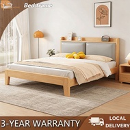 Bed frame 180/150/120CM solid wood modern minimalist double bed economical small apartment simple
