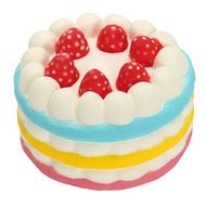 Jumbo Squishy Rainbow Strawberry Birthday Cream Cake Super Slow Rising Scented Toy