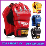 Găng bao tay đấm bốc boxing mma Walon® hở ngón - Thiết bị tập boxing mma trainning sparring chuyên n