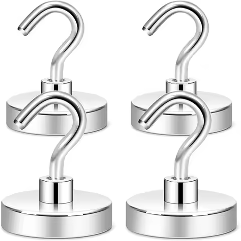 25/42/48mm Silver Magnetic Hook, Heavy Duty Magnet Hook for Cruise Ship Cabin, Strong Magnet Hook, S