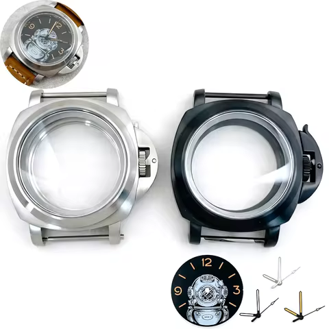 40mm Safety Lock Watch Case Fit 28.5mm Dial Crown Protecting Device No logo For Seiko Panerai Lumino
