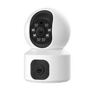 YI Dual-Lens Indoor Camera, 2.4Ghz Home Security Camera System with Fixed Lens and Dome Camera in 1,