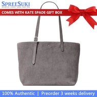 Kate Spade Handbag In Box 454 Suede Large Tote Hare Grey KM714