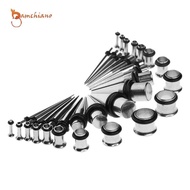 [Gamchiano] 36 Pieces Stainless Steel Ear Gauge Taper Kit with Ear Plugs Double O-rings 14G-00G Stre