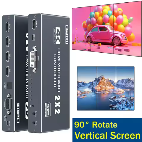 2x2 HDMI video wall controller 2x2 TV Wall Splicing Processor 1x2 1x3 2x1 3x1 for 4 TV Screens into