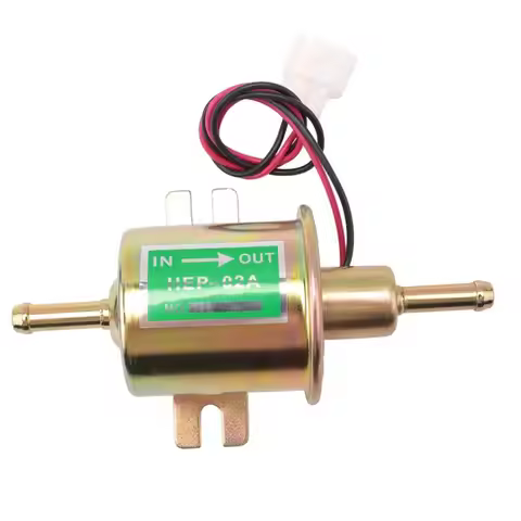 Universal 12V Electric Low-Pressure Fuel Pump 70L/H 3-6 PSI Metal Inline Pump 8mm Inlet/Outlet