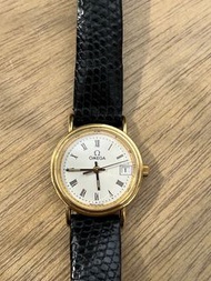 OMEGA  奧米茄 女裝  電子   古董   18K  750 ％黃金   配勞力士皮帶   手錶   㣔走正常