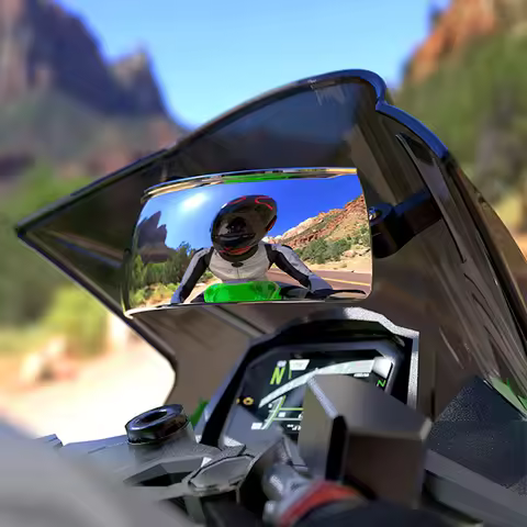 New HD Motorcycle Rear Mirror Arc-shaped 180° Ultra-Wide Panoramic View Windscreen Mirror Electropla