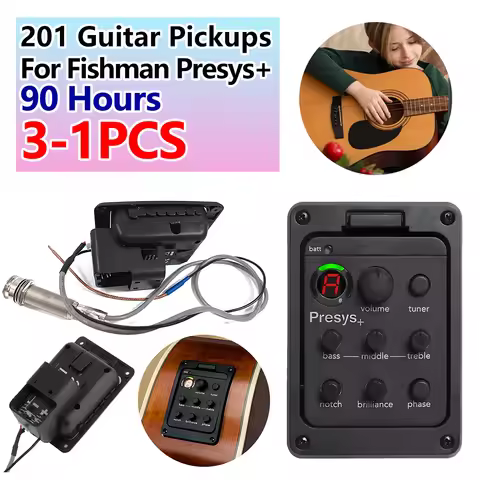 2201 Classic Acoustic Guitar EQ Tuner Piezo Pickup Onboard Preamp System 4 Band Acoustic Guitar Pick