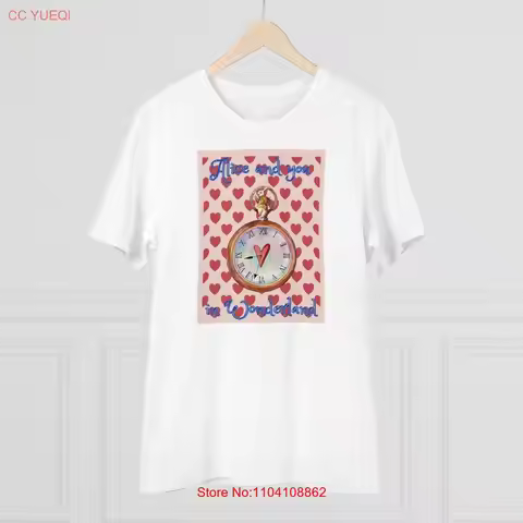 Alice Wonderland T Shirt Queen of Hearts Costume Women Twisted Always Tea Time Literary RabbiT Birth