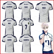 {In stock}YS BLUE LOCK BAROU Isagi NAGI number 13 3 5 7 1 9 jersey summer T-shirt Anime Short Sleeve
