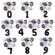 Jumbo 6pcs astronaut number balloon Set package