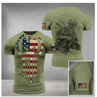Camo Commando Mens 6xl Army Veteran 3D Baju Lelaki Men's T -shirt, US T -shirt, CASUAL, short -sleev