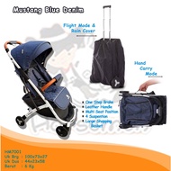 Hm7001 Blue Mustang Red Stroller Stroler Stoler Stoller Cabin Size Small Folding Aircraft Cabin Mini New Born Travel Supplies Traveling Traveling Baby Baby Stroller Horsemen